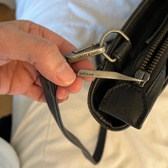 MATT & NAT Black  Leef Purse/Crossbody 
vegan. cruelty free. recycled. - Picture 11 of 16